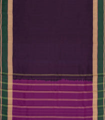Burgundy Woven Pure Silk Saree With Contrast Zari Border-KA15530
