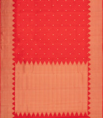 Red Woven Pure Silk Saree With Buttas & Temple Border-EC2626