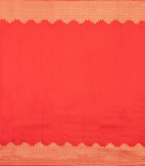 Red Woven Pure Silk Saree With Buttas & Temple Border-EC2626