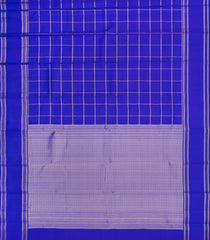 Blue Woven Pure Silk Saree With Zari Checks-EC2612