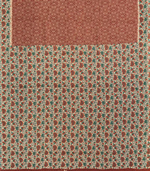 Brown Printed Jaipur Cotton Saree With Floral Motifs-JC1741