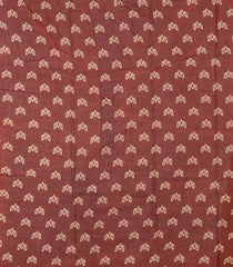Brown Printed Jaipur Cotton Saree With Floral Motifs-JC1741
