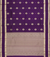 Dark Purple Woven Pure Silk Saree With Zari Buttas-EC2574