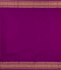 Yellow Handloom Korvai Kanchipuram Silk Saree With Magenta Border-KA15847