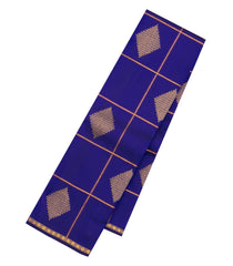 Blue Handloom Kanchipuram Silk Saree With Meena Checks & Buttas-KA15847