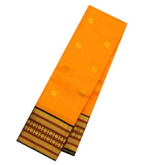 Mango Yellow Handloom Korvai Kanchipuram Silk Saree With Annam Buttas-KA15848