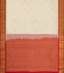 Cream Handloom Soft Silk Saree With Buttas & Contrast Border-SO4708