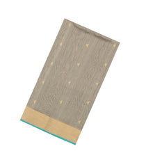 Grey Handloom Maheswari Silk Cotton Saree With Triangle Buttas-SC4917