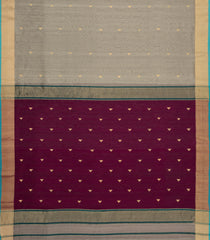 Grey Handloom Maheswari Silk Cotton Saree With Triangle Buttas-SC4917
