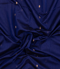 Navy Blue Handloom Maheswari Silk Cotton Saree With Floral Buttas-SC4918