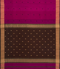 Pink Handloom Maheswari Silk Cotton Saree With Triangle Buttas-SC4919