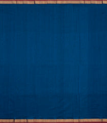 Dark Blue Handloom Maheswari Silk Cotton Saree With Zari Border-SC4930