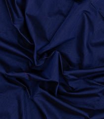 Midnight Blue Handloom Maheswari Silk Cotton Saree With Zari Border-SC4931