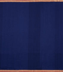 Midnight Blue Handloom Maheswari Silk Cotton Saree With Zari Border-SC4931