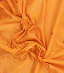 Yellow Handloom Maheswari Silk Cotton Saree With Floral Buttas-SC4937