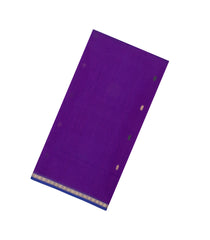 Purple Handloom Maheswari Silk Cotton Saree With Floral Buttas-SC4904