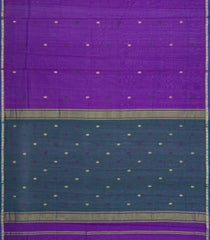 Purple Handloom Maheswari Silk Cotton Saree With Floral Buttas-SC4904