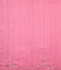 BubbleGum Pink Woven Art Dupion Saree With Embroidered Floral Motifs-BL6148