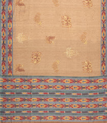 Sandal Printed Art Dupion Saree With Embroidered Motifs-BL6154