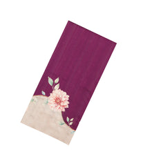 Burugndy Printed Art Dupion Saree With Floral Motifs-BL6157