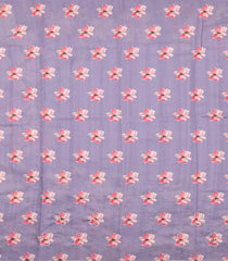 Lilac Printed Art Dupion Saree With Floral Motifs-BL6158