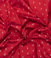 Red Woven Art Silk Saree With Thread Buttas-BL6166