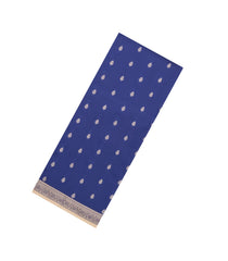 Indigo Woven Art Silk Saree With Thread Buttas-BL6168