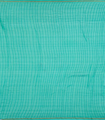 Turquoise Printed Chanderi Cotton Saree With Floral Motifs-CC1757