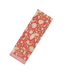 Dusty Peach Printed Chanderi Cotton Saree With Floral Motifs-CC1754