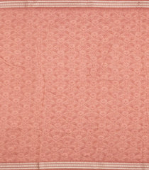 Dusty Peach Printed Chanderi Cotton Saree With Floral Motifs-CC1755
