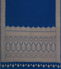 Blue Handloom Banarasi Khaddi Georgette Silk Saree With Floral Motifs-BE1783