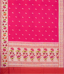 Pink Handloom Banarasi Silk Saree With Floral Buttas & Meena Borde-BE1762