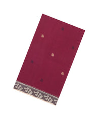 Chestnut Pink Handloom Bengal Cotton Saree With Buttas-BG2006