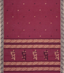 Chestnut Pink Handloom Bengal Cotton Saree With Buttas-BG2006