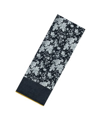 Black Printed Chiffon Silk Saree With Floral Motifs-PS0819