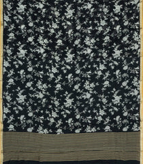 Black Pure Chiffon Silk Saree With Printed Bird Motifs-PS0867