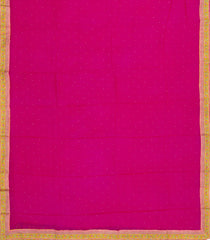 Hot Pink Pure Chiffon Silk Saree With Printed Floral Motifs-PS0868