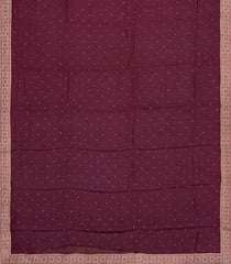 Dark Maroon Pure Chiffon Silk Saree With Printed Floral Motifs-PS0865
