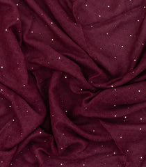 Dark Maroon Pure Chiffon Silk Saree With Printed Floral Motifs-PS0865