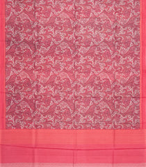 Peach Printed Pure Silk Saree With Floral Motifs-PS0847