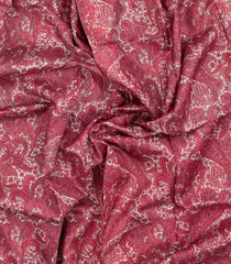 Peach Printed Pure Silk Saree With Floral Motifs-PS0847