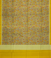 Cardamom Green Printed Pure Silk Saree With Floral Motifs-PS0854