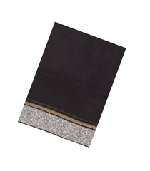 Black Printed Pure Organza Silk Saree With Stripes -KS1058