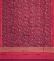 Magenta Printed Pure Silk Saree With Animal Motifs-PS0841