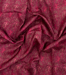 Magenta Printed Pure Silk Saree With Animal Motifs-PS0841
