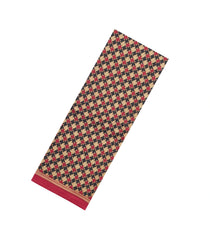 Beige Printed Pure Silk Saree With Houndstooth Motifs-PS0855