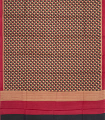 Beige Printed Pure Silk Saree With Houndstooth Motifs-PS0855
