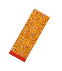 Mango Yellow Printed Pure Silk Saree With Floral Motifs-PS0842
