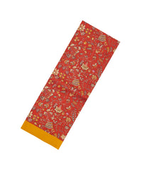 Red Printed Pure Silk Saree With Floral Motifs-PS0850