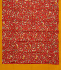 Red Printed Pure Silk Saree With Floral Motifs-PS0850